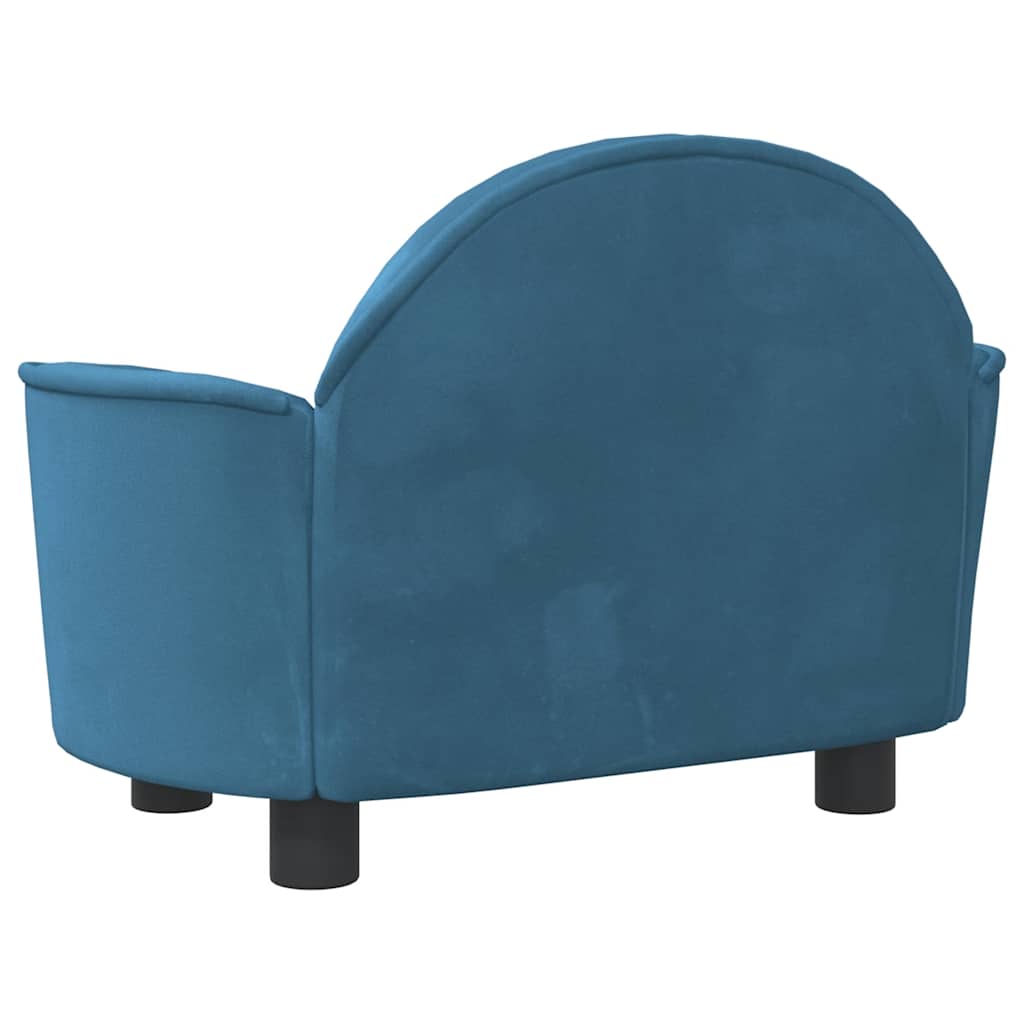 Cama para cães 66x40x45 cm veludo azul