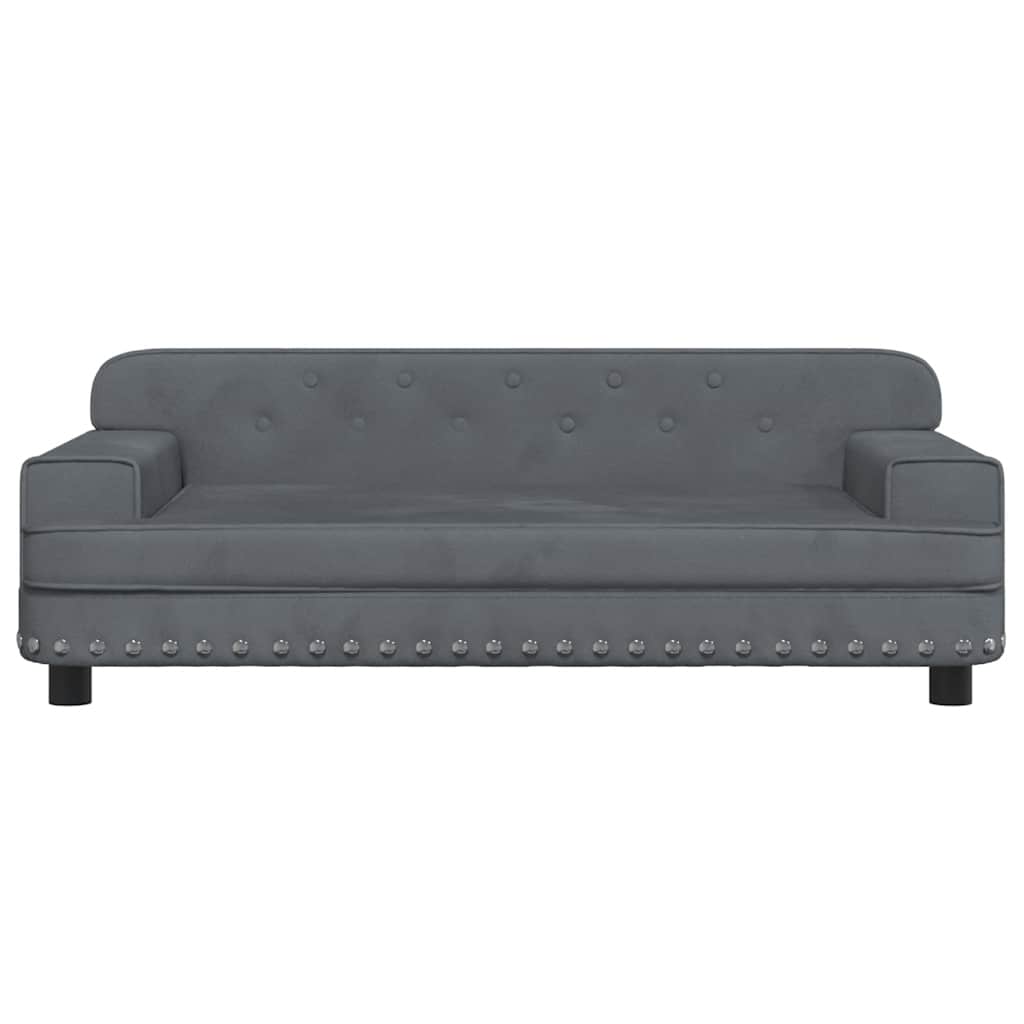 Cama para cães 90x53x30 cm veludo cinzento-escuro