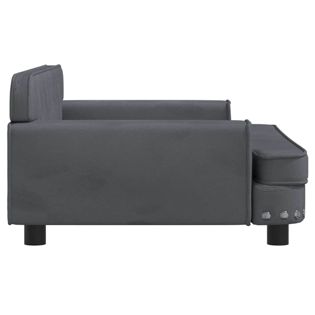 Cama para cães 90x53x30 cm veludo cinzento-escuro