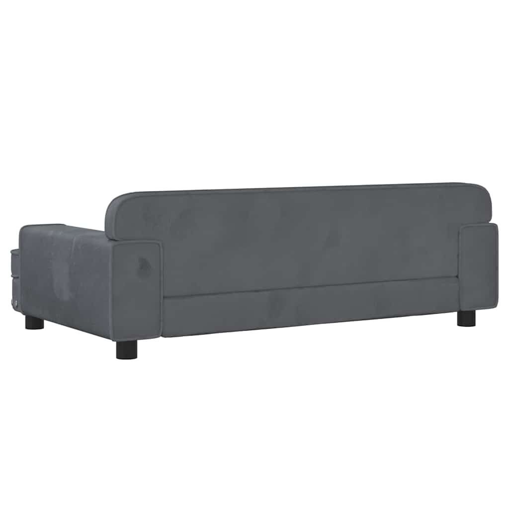 Cama para cães 90x53x30 cm veludo cinzento-escuro