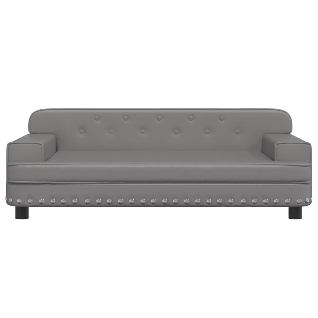 Cama para cães 90x53x30 cm couro artificial cinzento