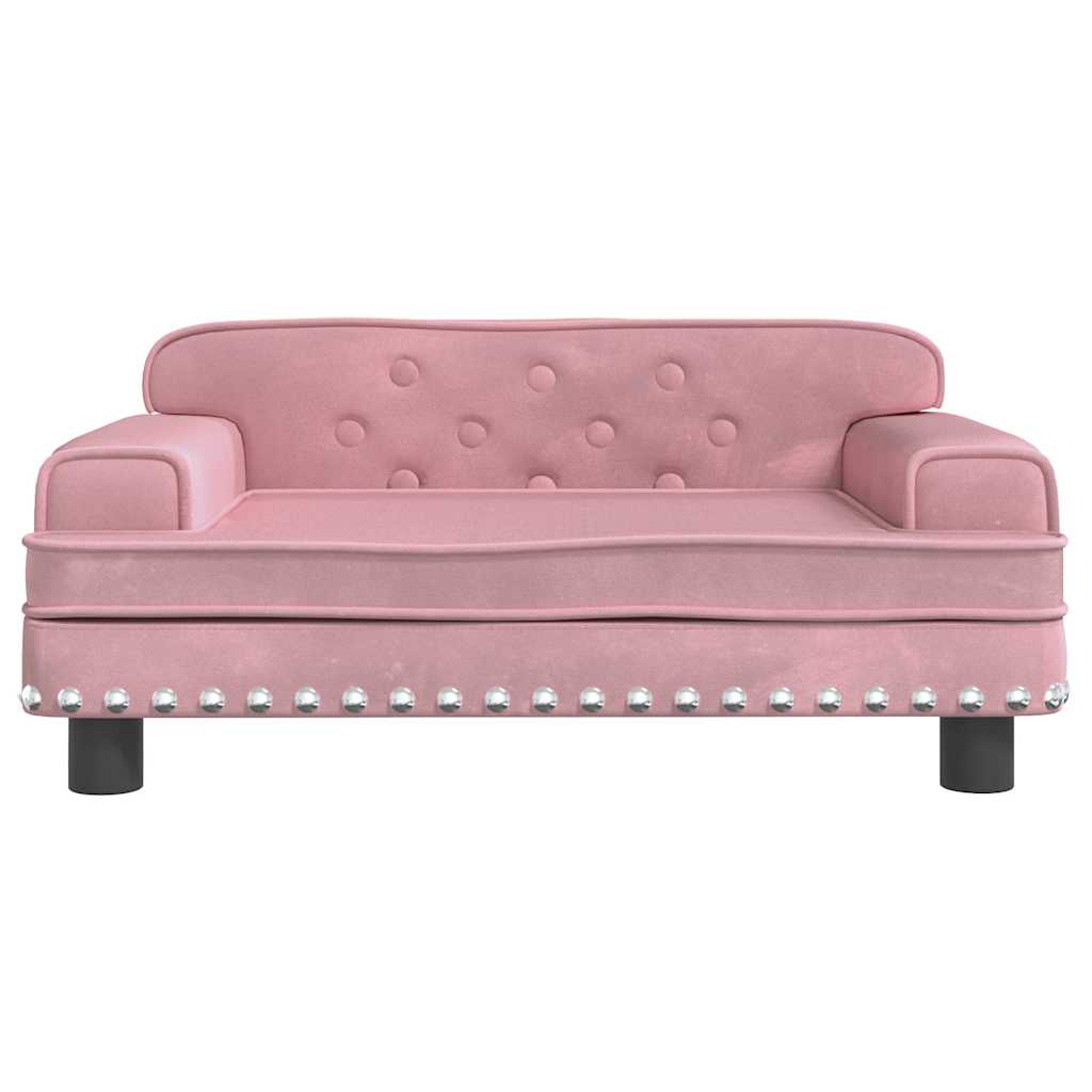 Cama para cães 70x45x30 cm veludo rosa