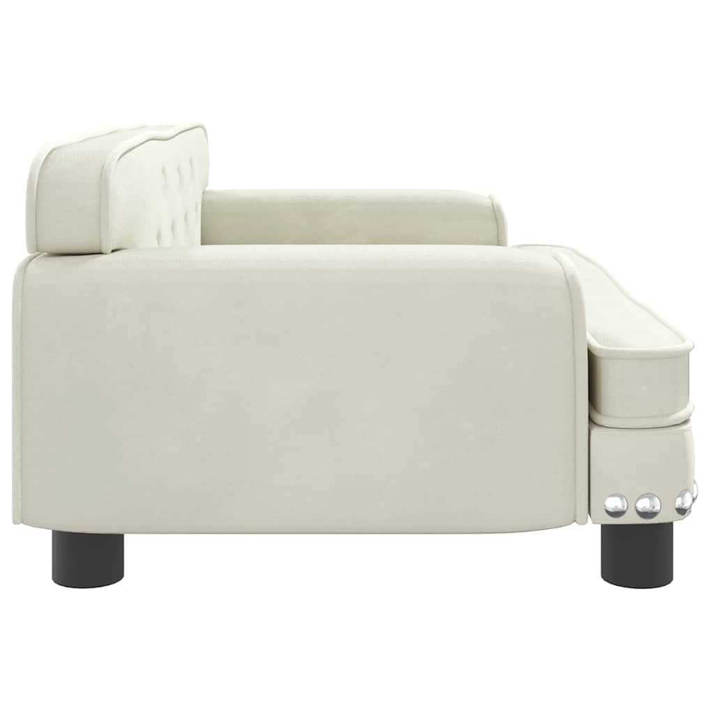 Cama para cães 70x45x30 cm veludo cor creme