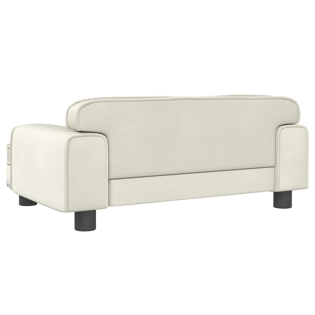 Cama para cães 70x45x30 cm veludo cor creme
