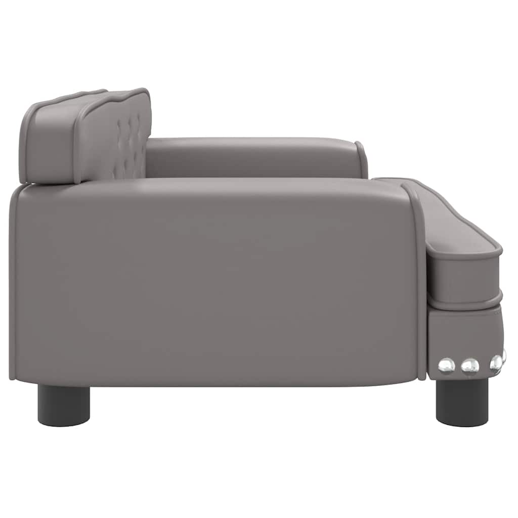 Cama para cães 70x45x30 cm couro artificial cinzento