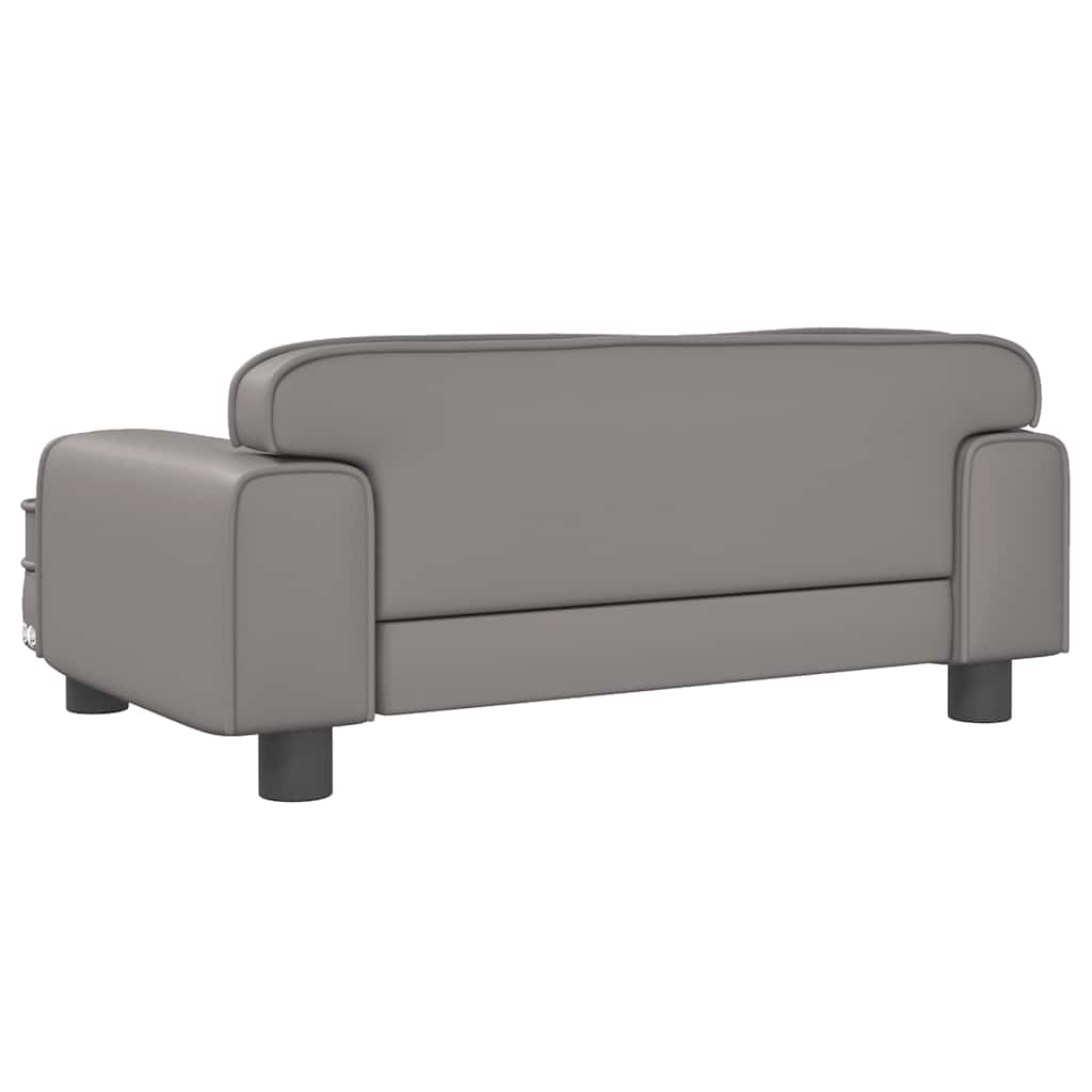 Cama para cães 70x45x30 cm couro artificial cinzento