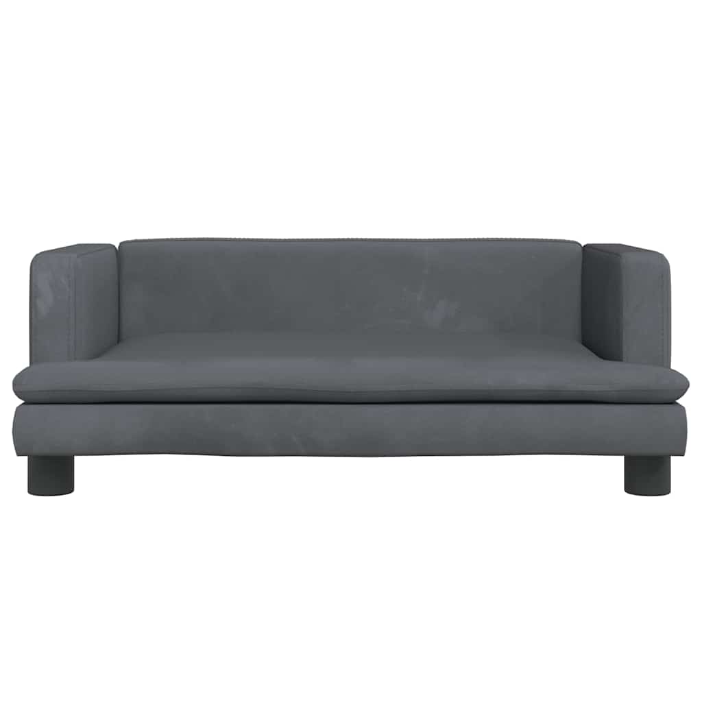 Cama para cães 80x45x30 cm veludo cinzento-escuro