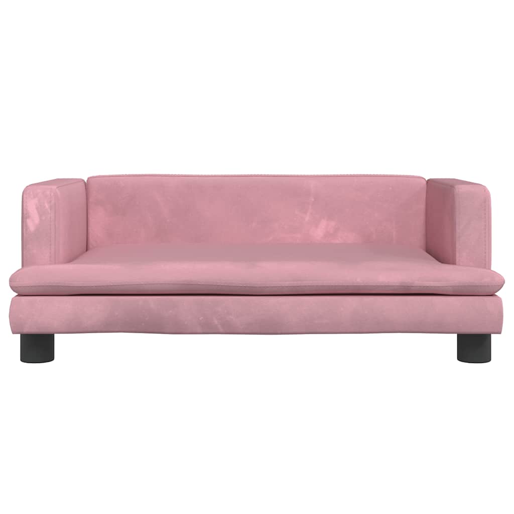 Cama para cães 80x45x30 cm veludo rosa