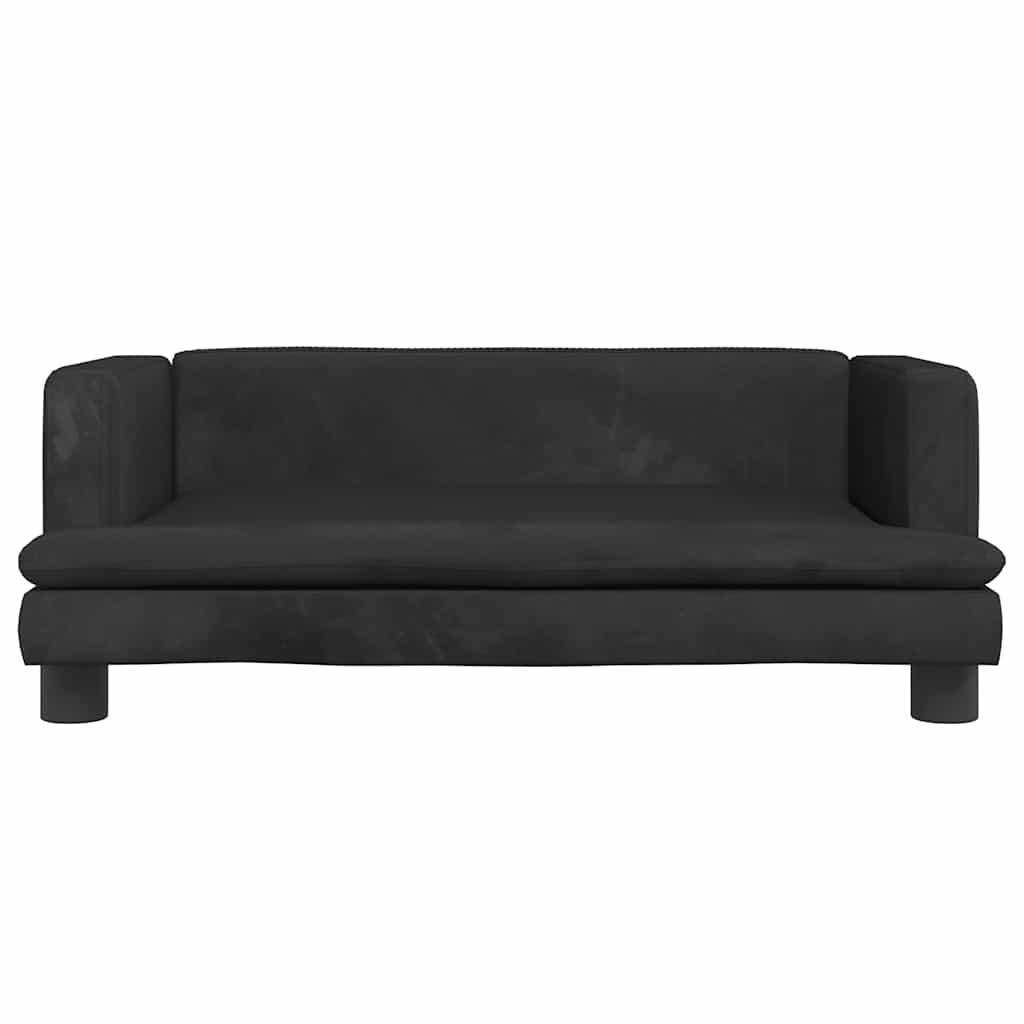 Cama para cães 80x45x30 cm veludo preto
