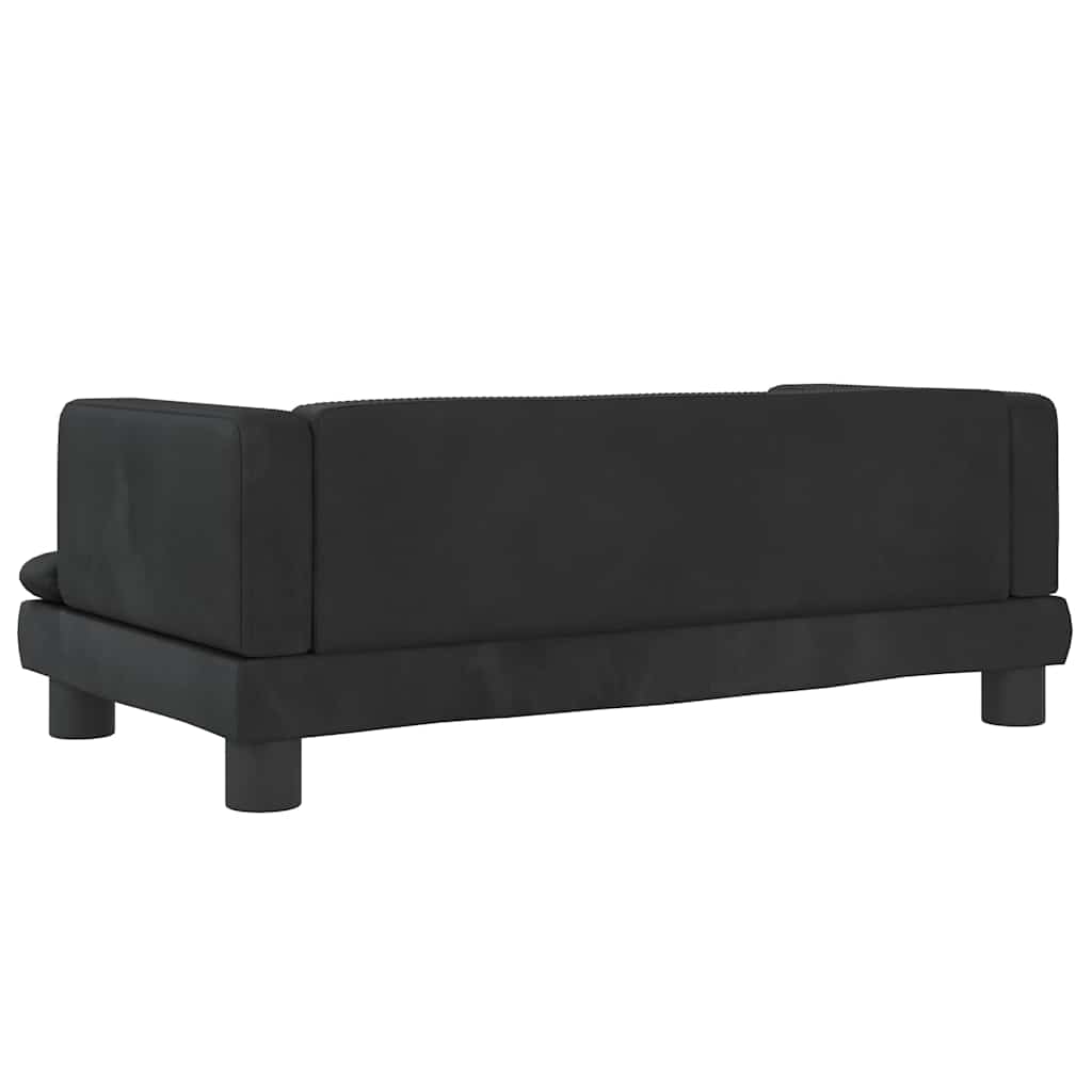 Cama para cães 80x45x30 cm veludo preto