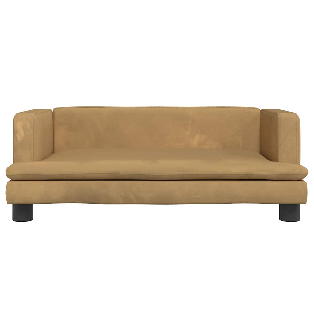 Cama para cães 80x45x30 cm veludo castanho