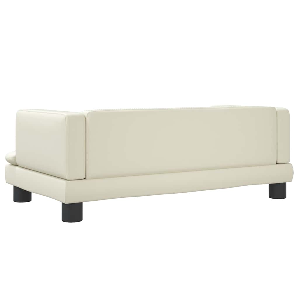 Cama para cães 80x45x30 cm couro artificial cor creme