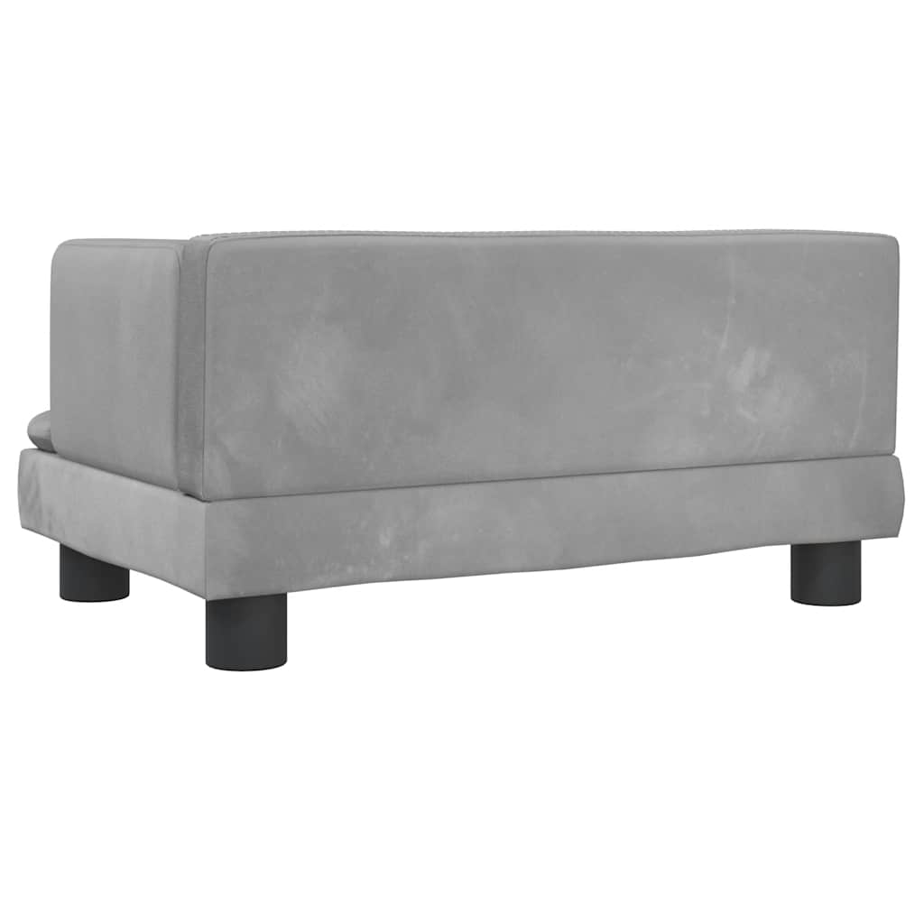 Cama para cães 60x40x30 cm veludo cinzento-claro