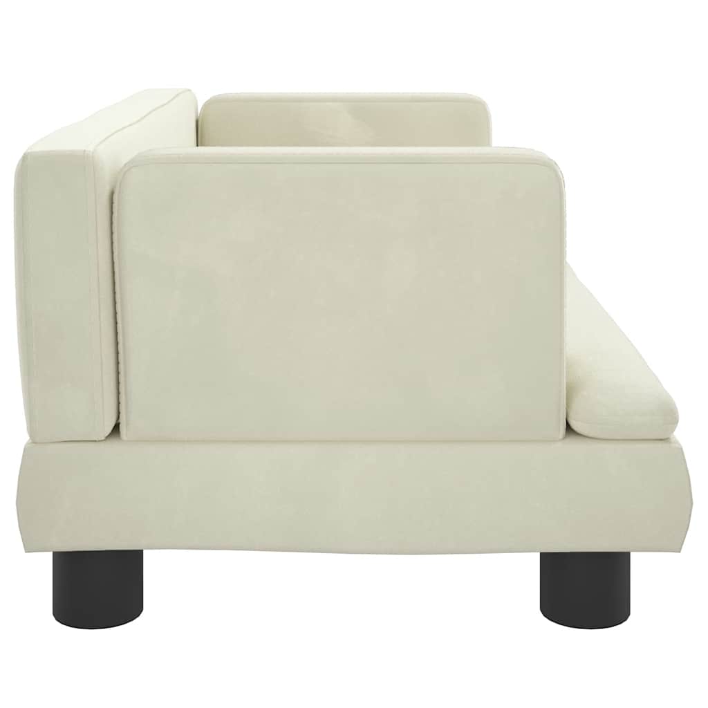 Cama para cães 60x40x30 cm veludo cor creme