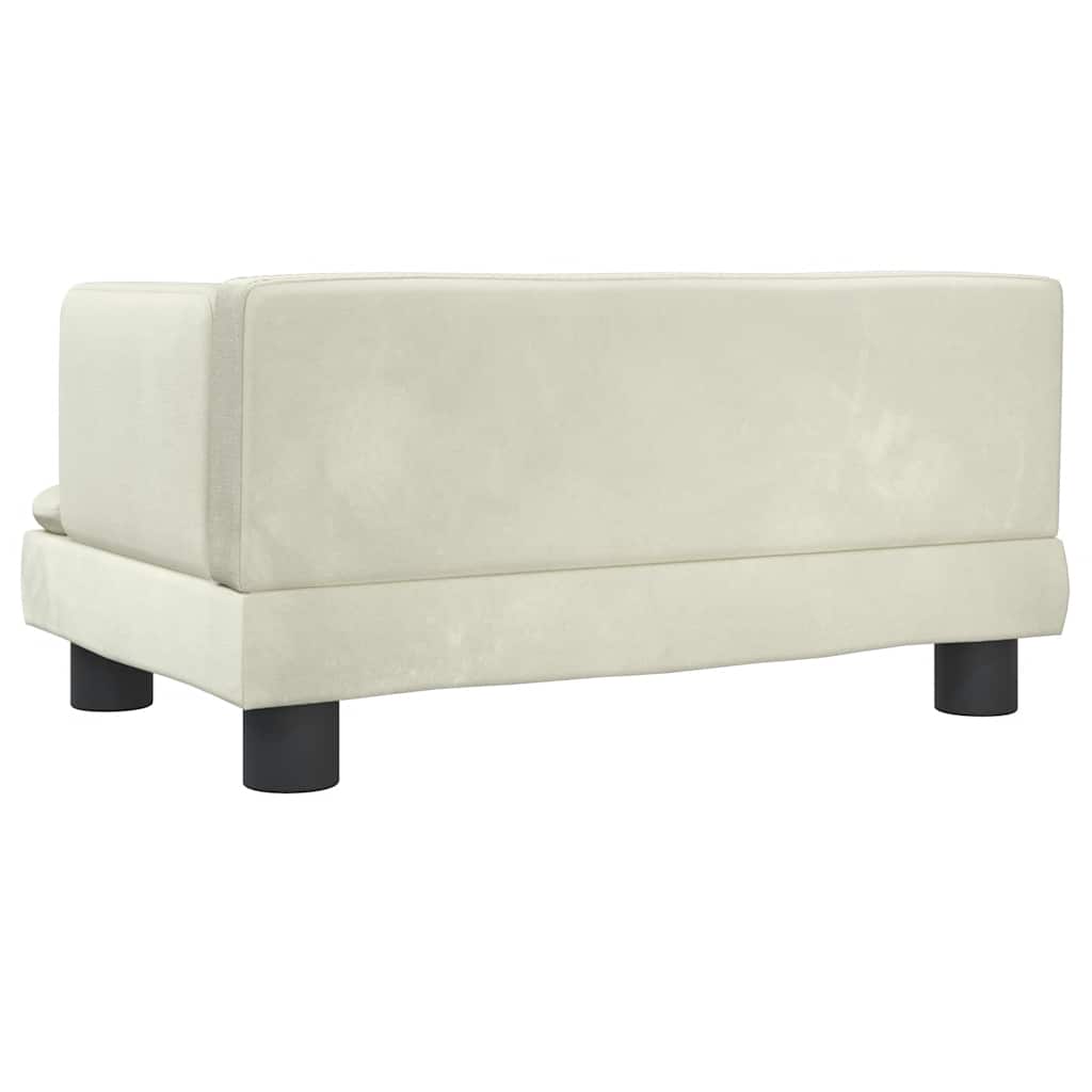 Cama para cães 60x40x30 cm veludo cor creme
