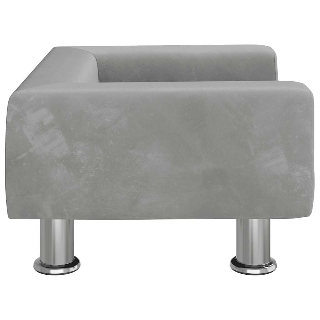 Cama para cães 50x40x26,5 cm veludo cinzento-claro
