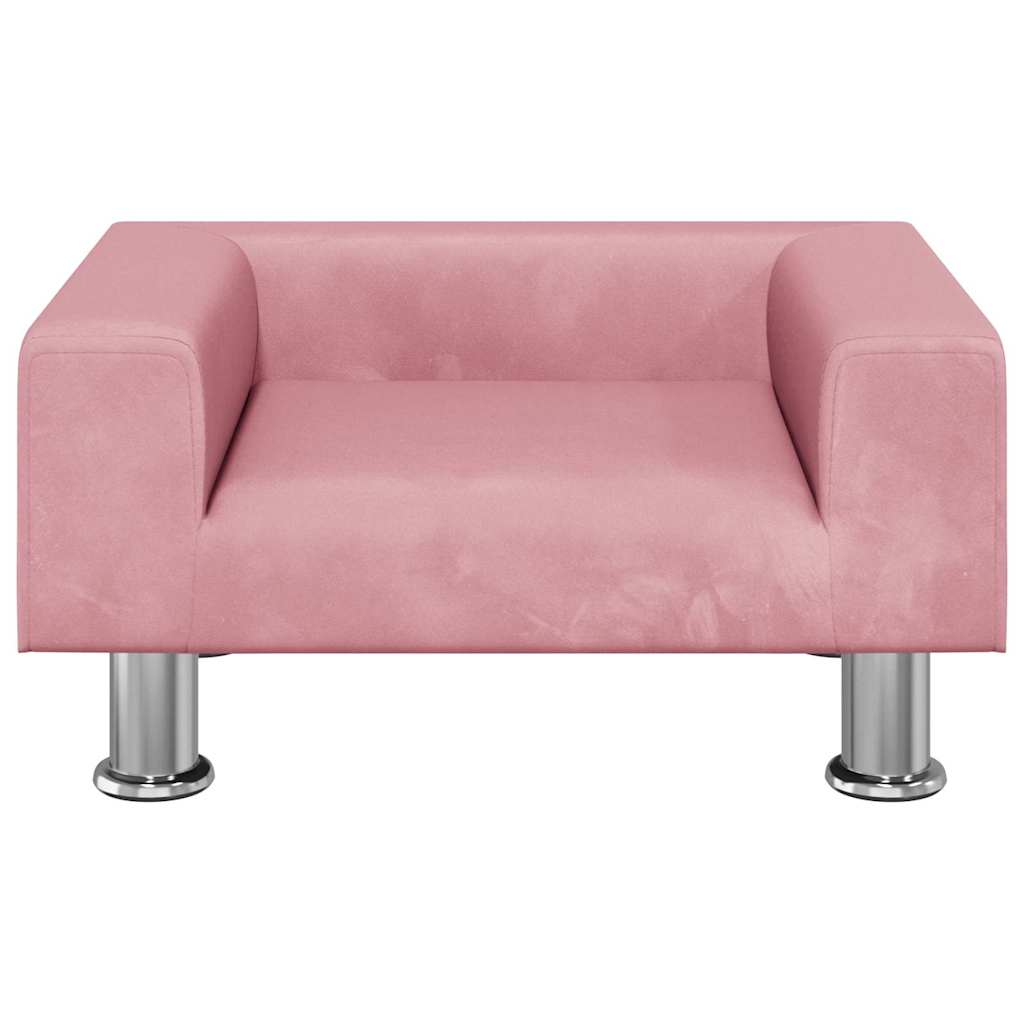 Cama para cães 50x40x26,5 cm veludo rosa