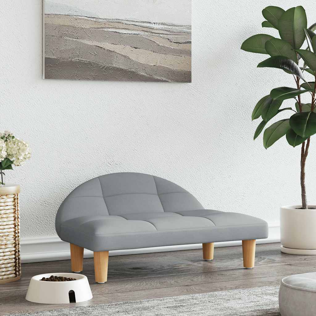 Cama para cães 70x52x30 cm tecido cinzento-claro