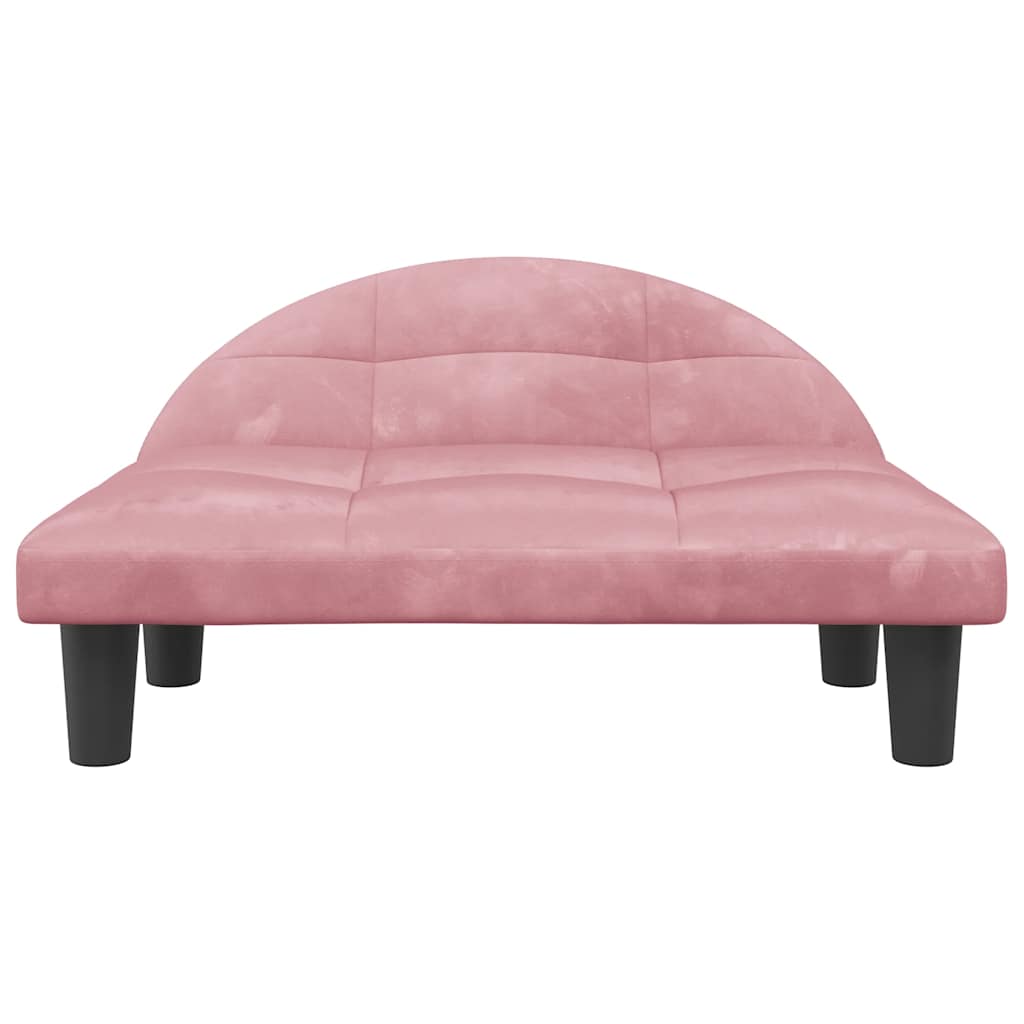 Cama para cães 70x52x30 cm veludo rosa