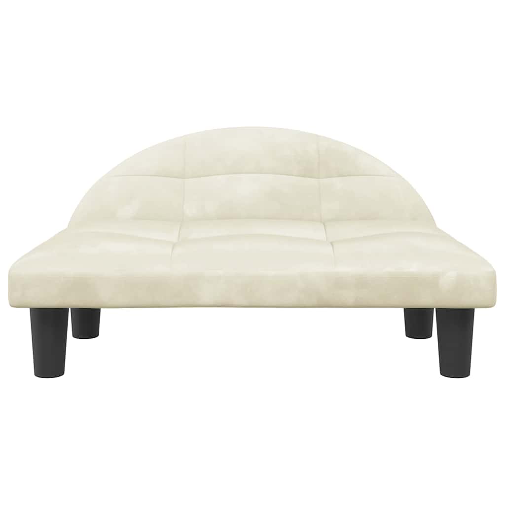 Cama para cães 70x52x30 cm veludo cor creme