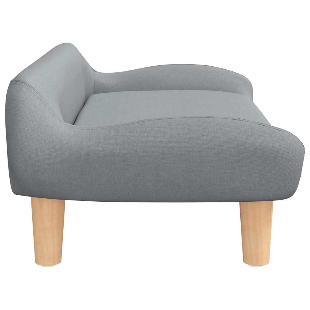 Cama para cães 70x40x24 cm tecido cinzento-claro