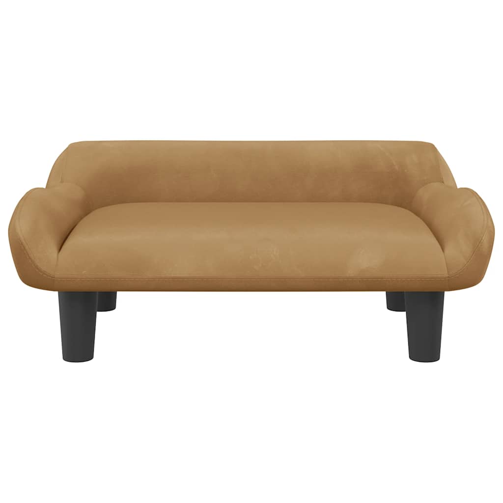 Cama para cães 70x40x24 cm veludo castanho