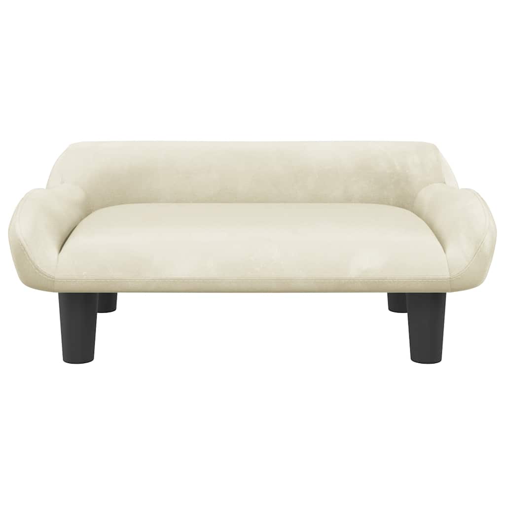 Cama para cães 70x40x24 cm veludo cor creme