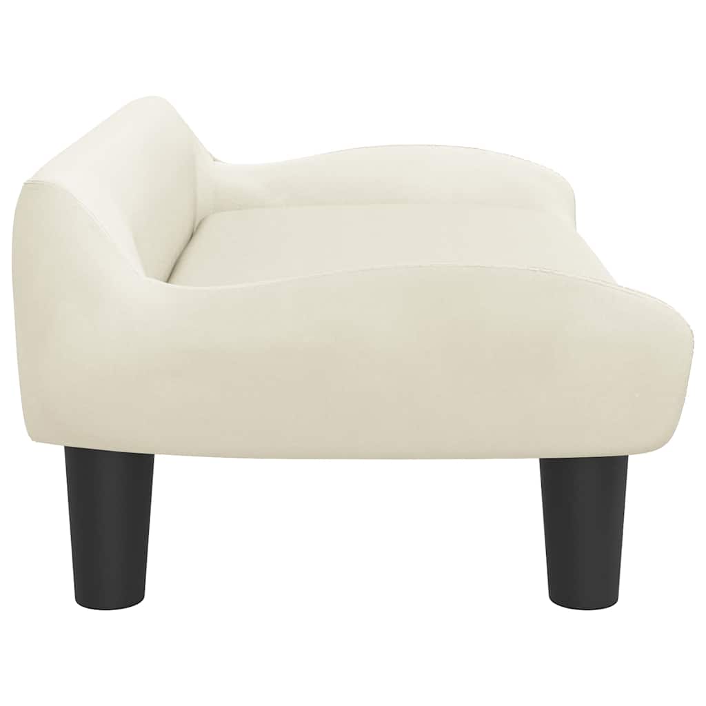 Cama para cães 70x40x24 cm veludo cor creme
