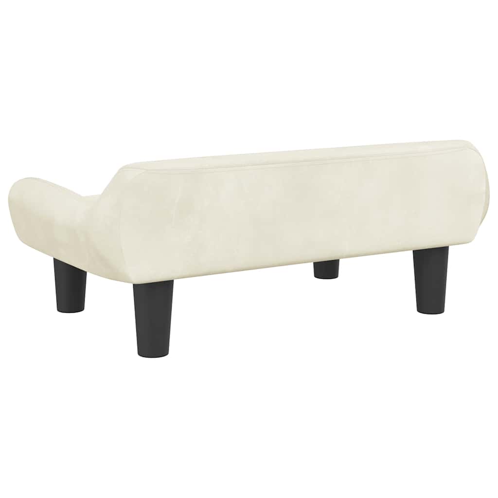 Cama para cães 70x40x24 cm veludo cor creme