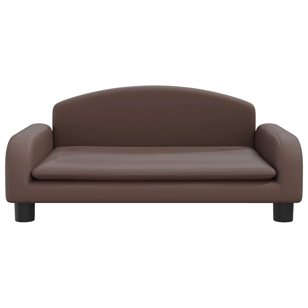 Cama para cães 70x45x30 cm couro artificial castanho