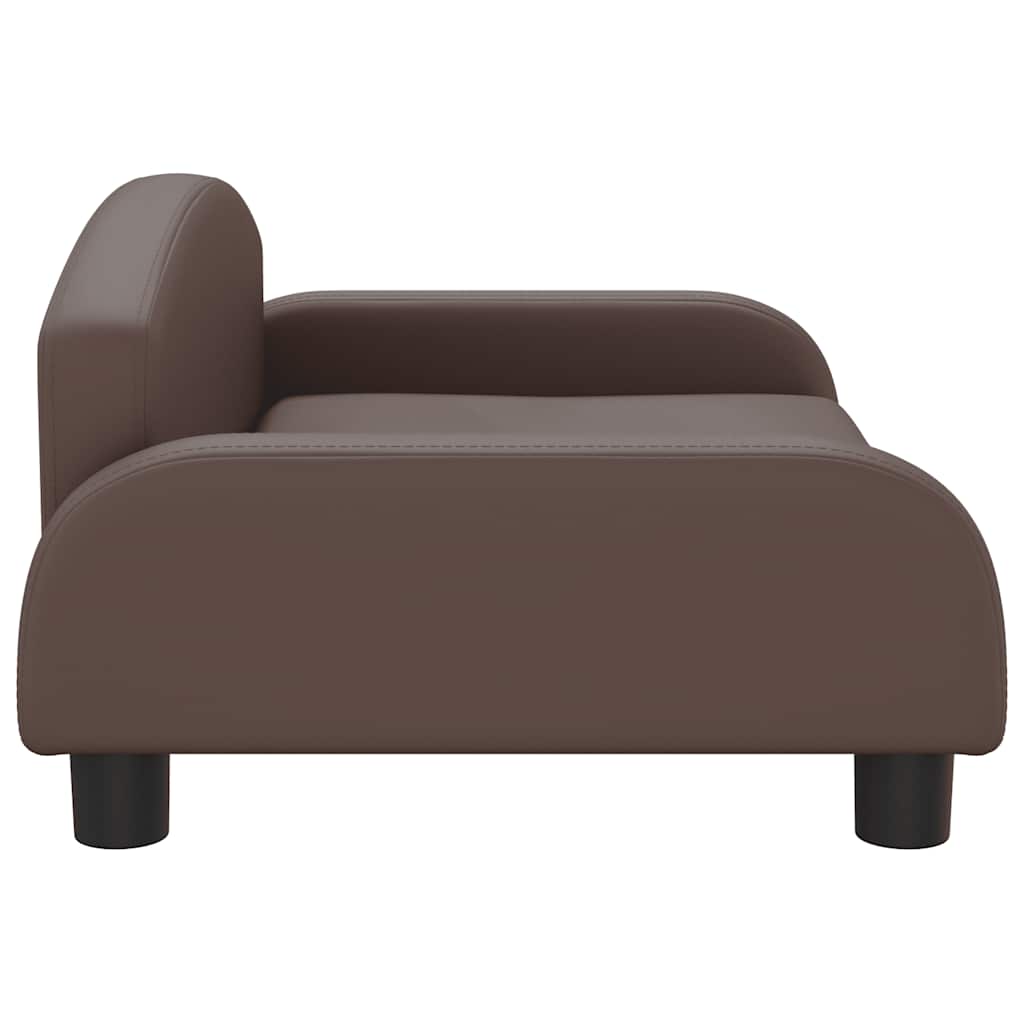 Cama para cães 70x45x30 cm couro artificial castanho