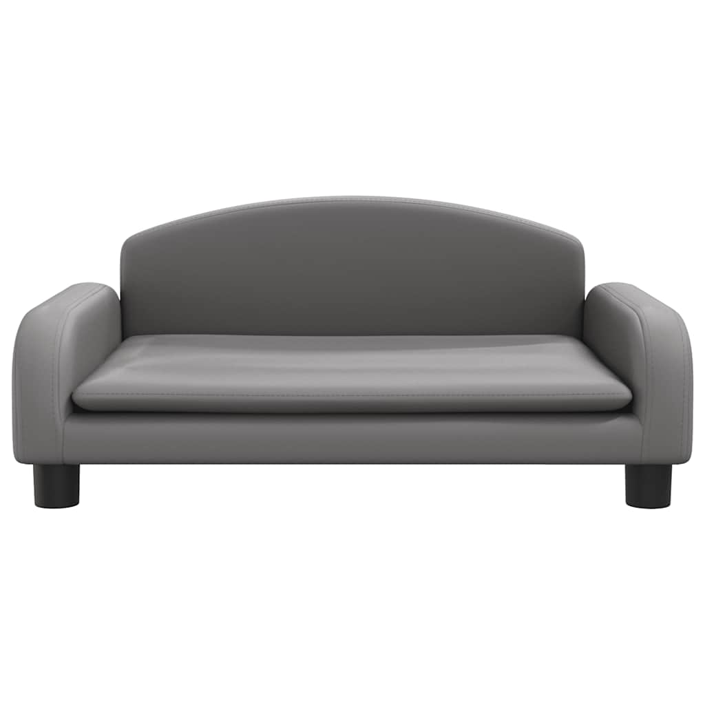 Cama para cães 70x45x30 cm couro artificial cinzento