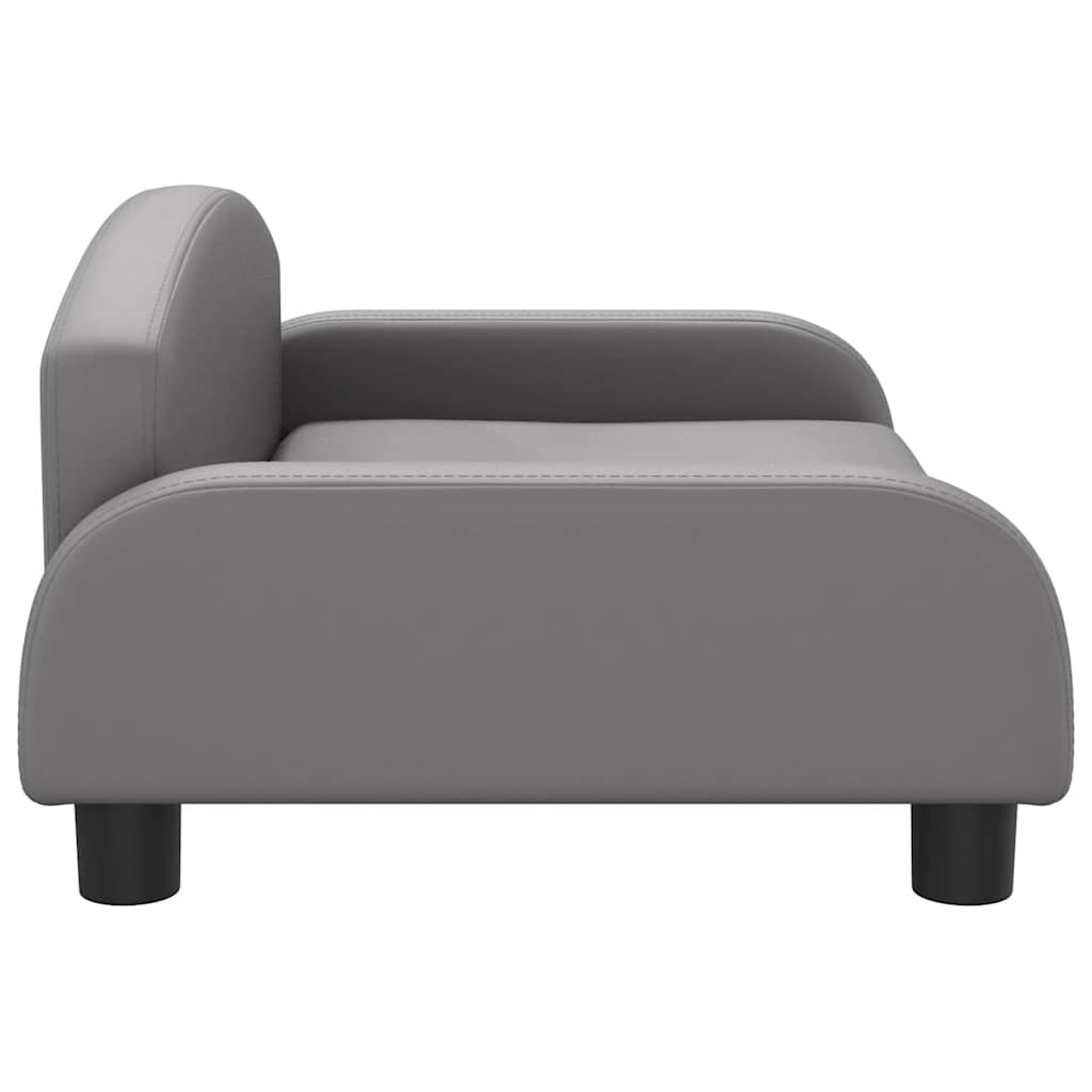 Cama para cães 70x45x30 cm couro artificial cinzento
