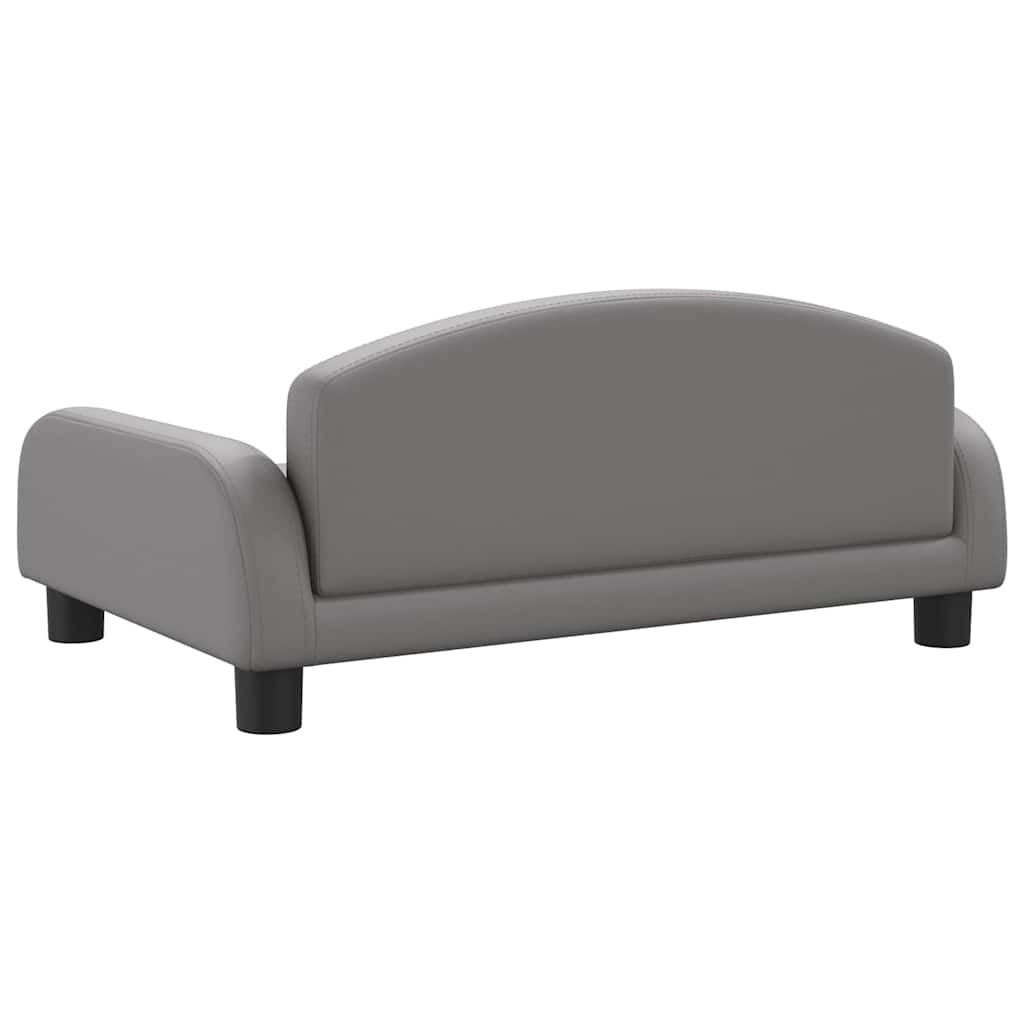 Cama para cães 70x45x30 cm couro artificial cinzento