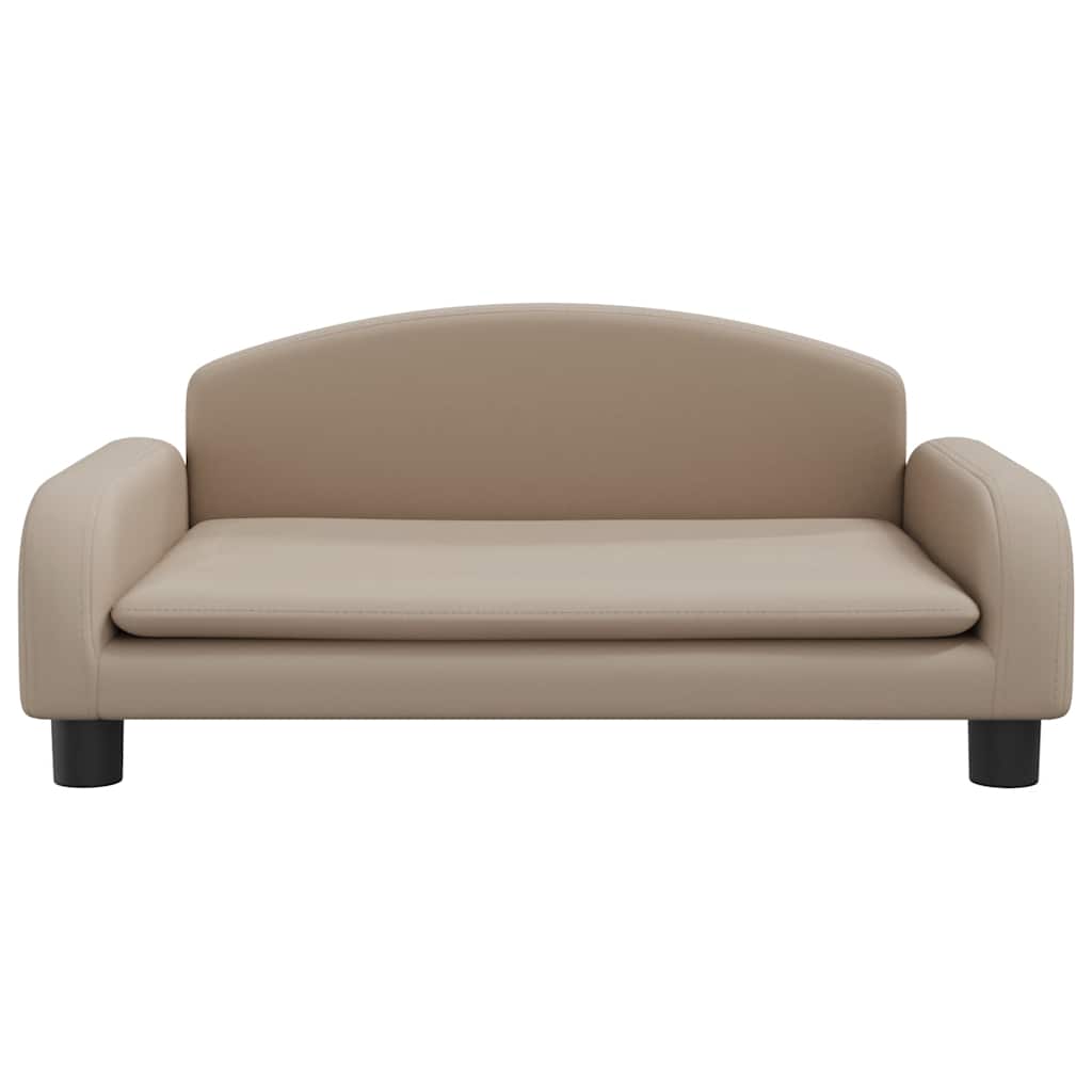 Cama para cães 70x45x30 cm couro artificial cappuccino