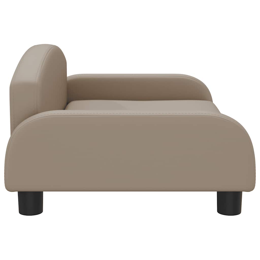 Cama para cães 70x45x30 cm couro artificial cappuccino