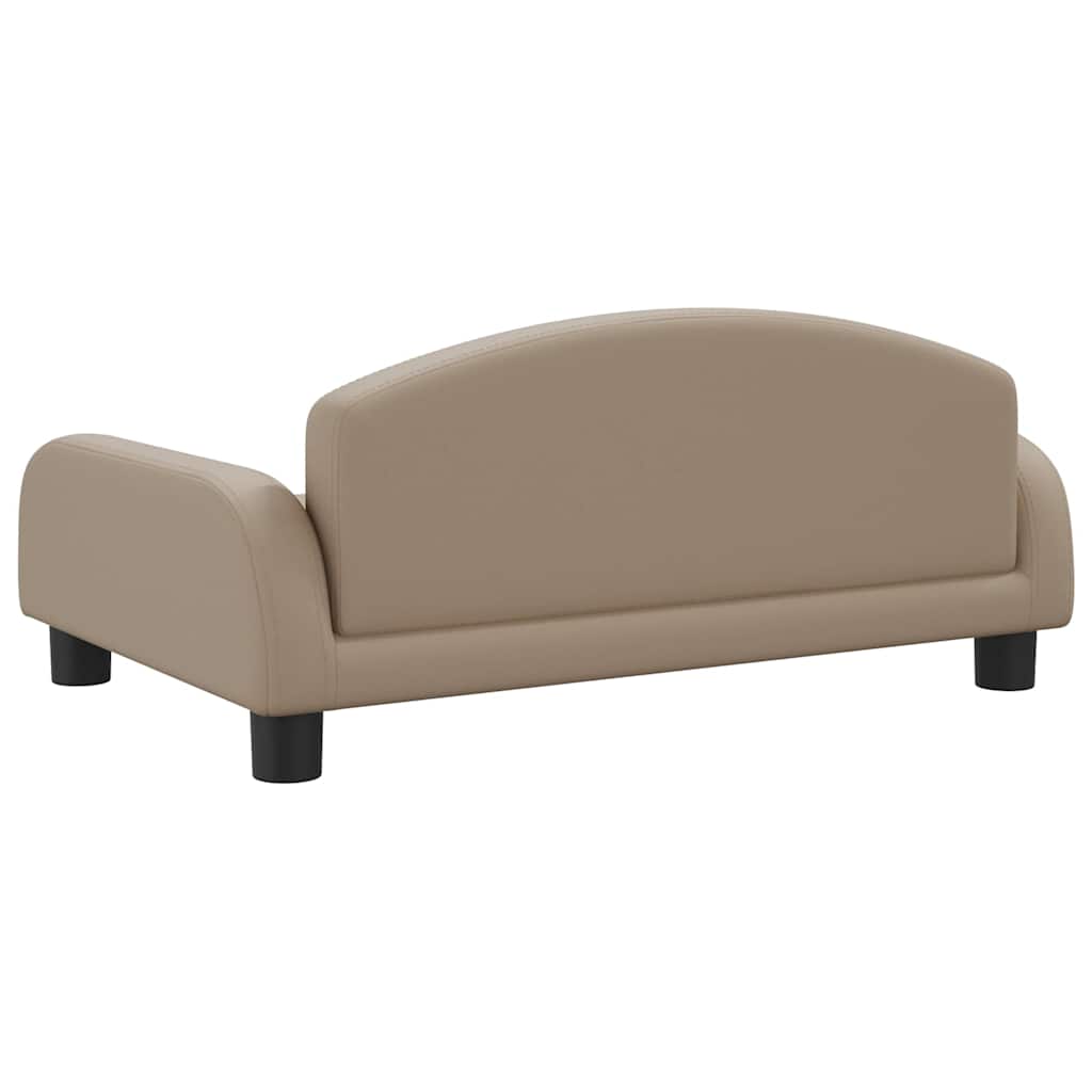 Cama para cães 70x45x30 cm couro artificial cappuccino