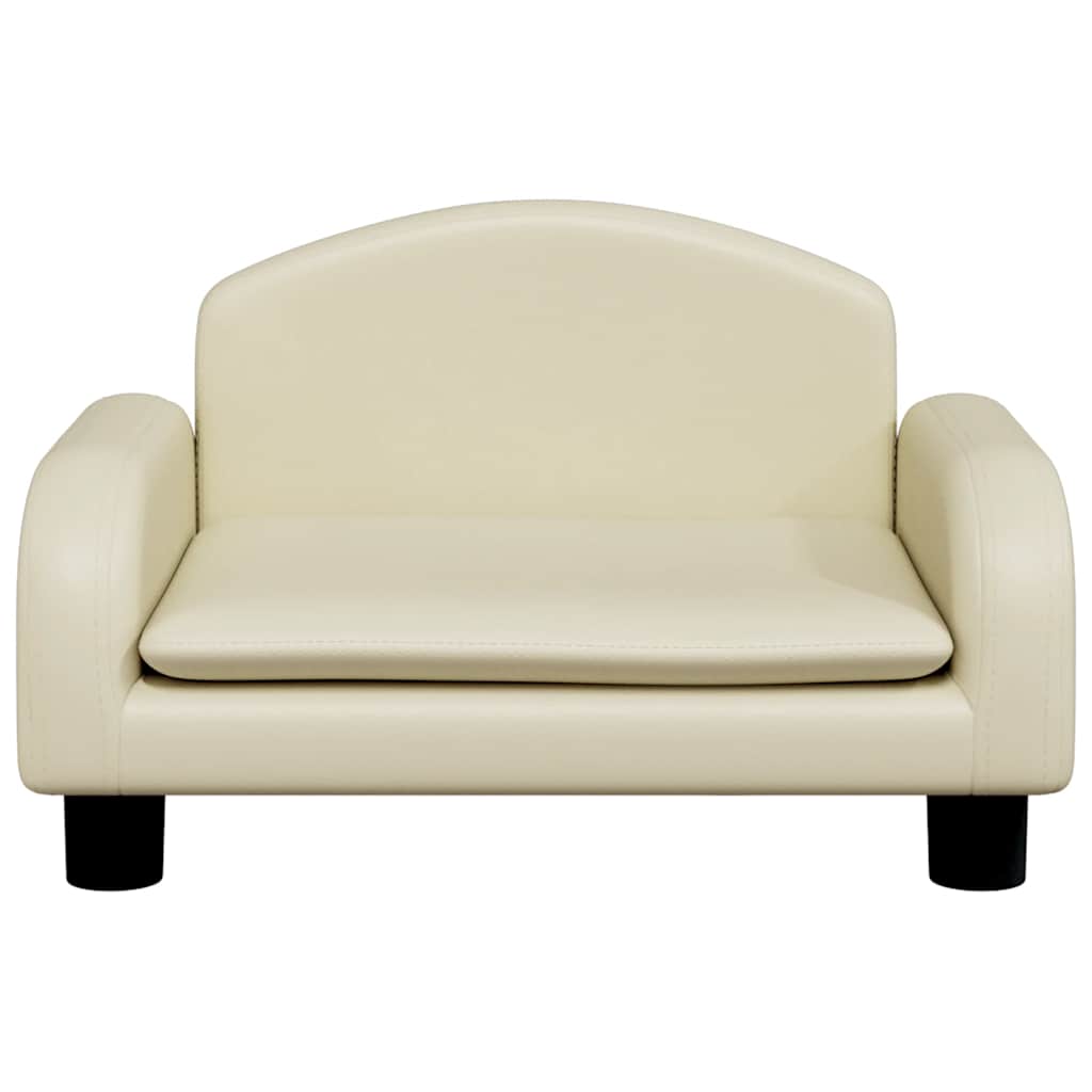Cama para cães 50x40x30 cm couro artificial cor creme