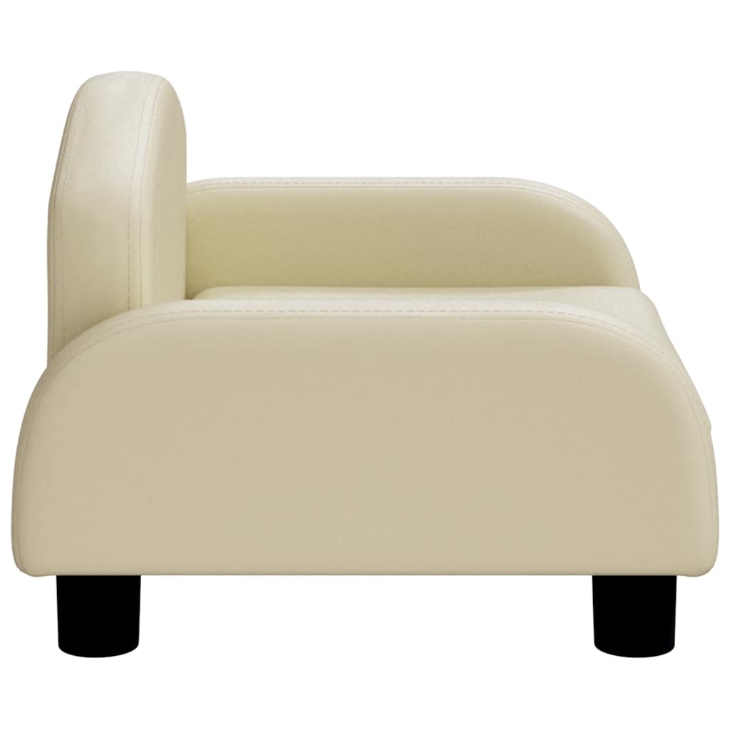 Cama para cães 50x40x30 cm couro artificial cor creme