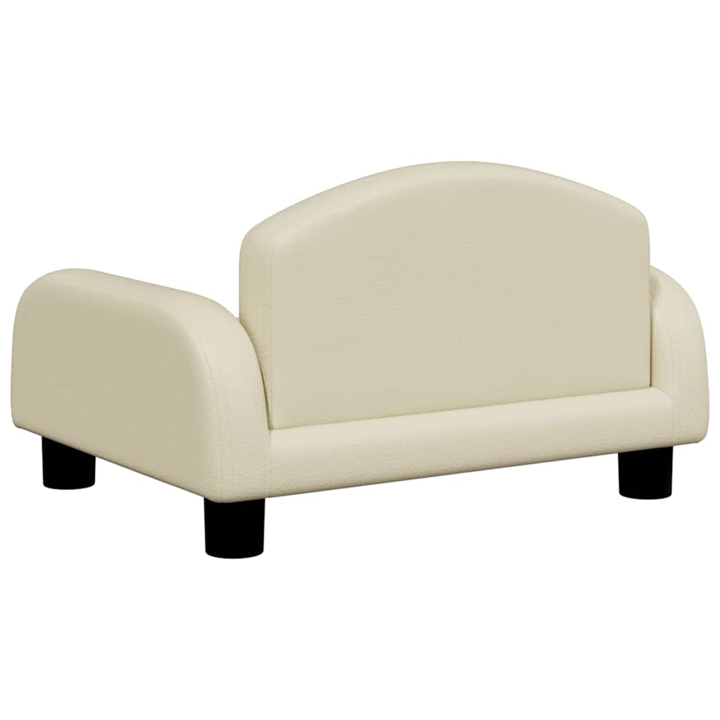 Cama para cães 50x40x30 cm couro artificial cor creme
