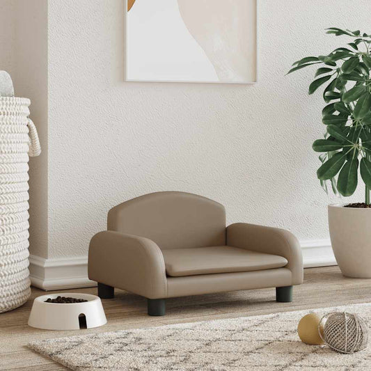 Cama para cães 50x40x30 cm couro artificial cor cappuccino