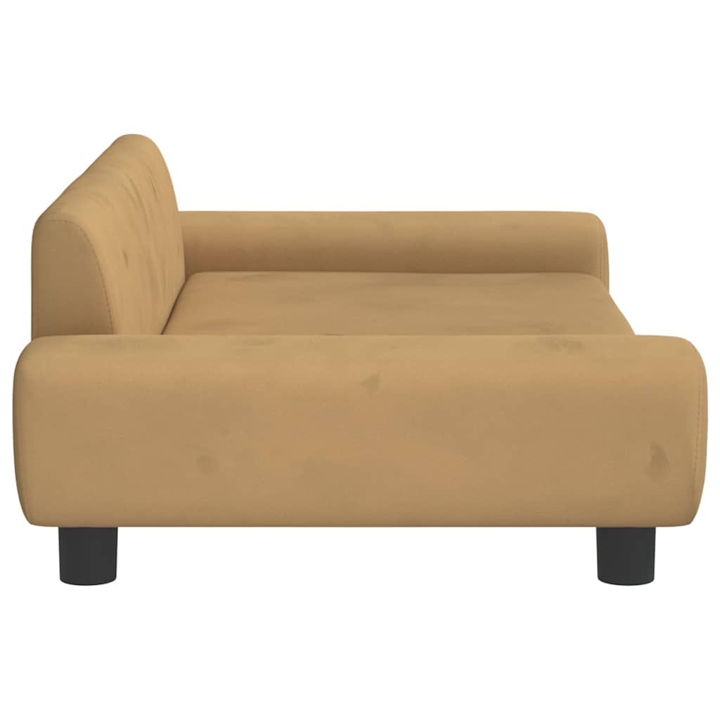 Cama para cães 100x54x33 cm veludo castanho