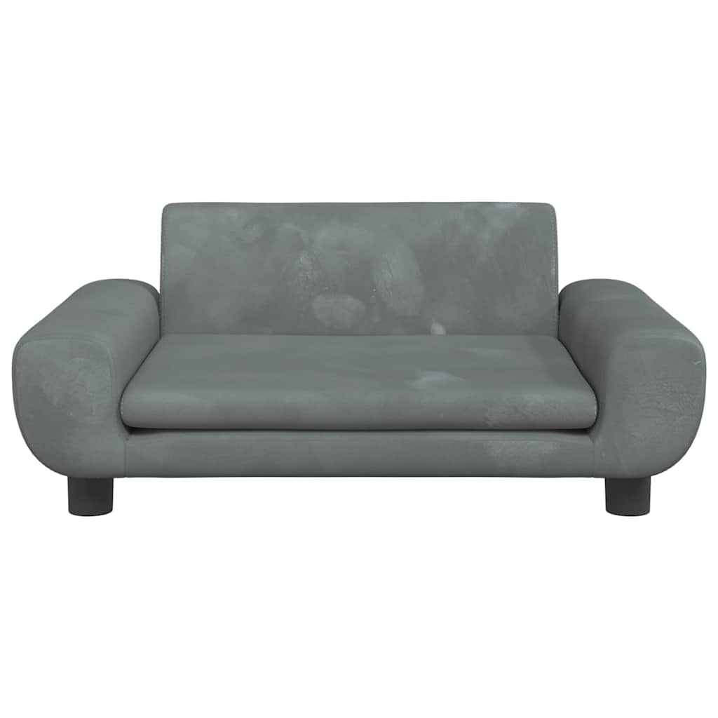 Cama para cães 70x45x33 cm veludo cinzento-escuro