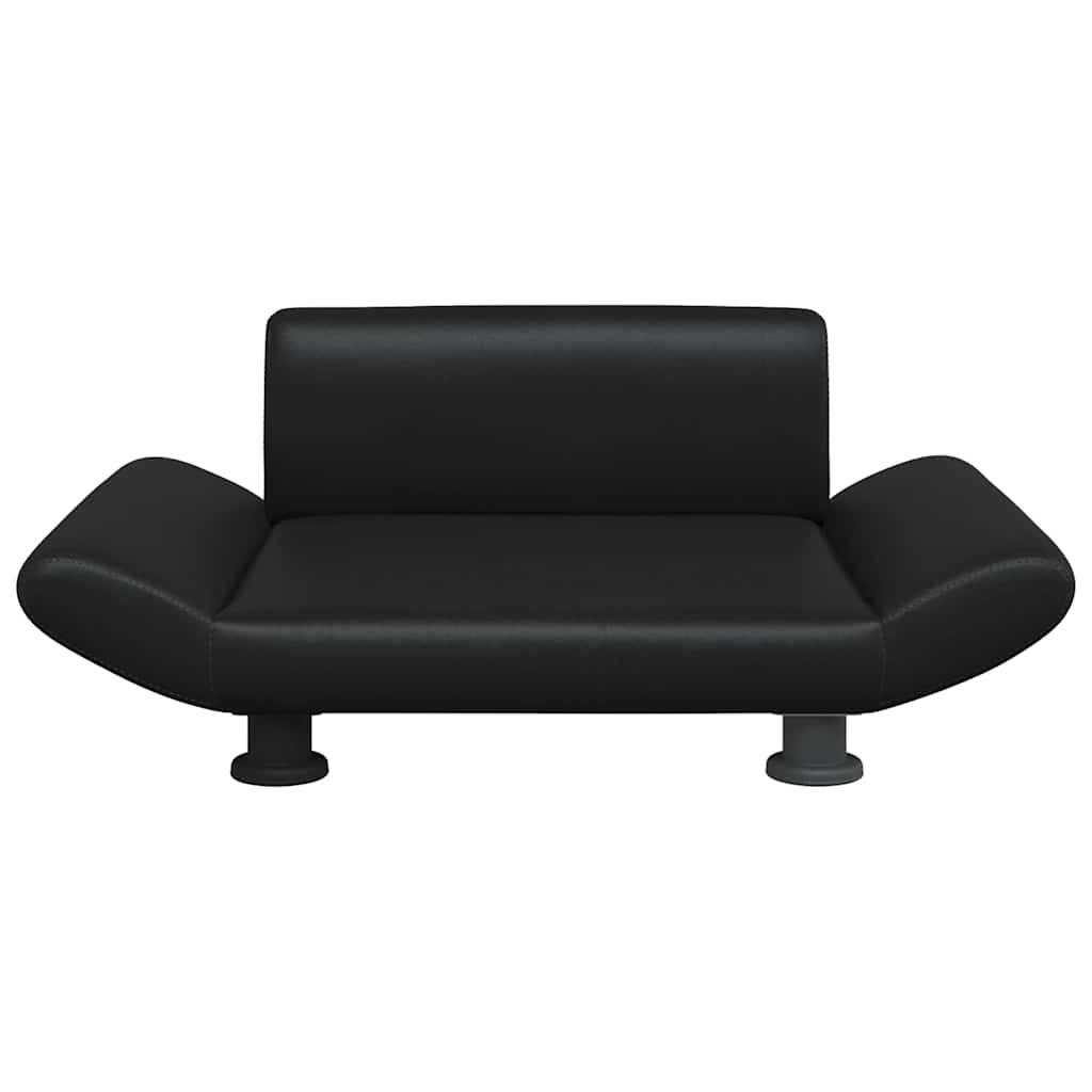 Cama para cães 70x45x28 cm couro artificial preto