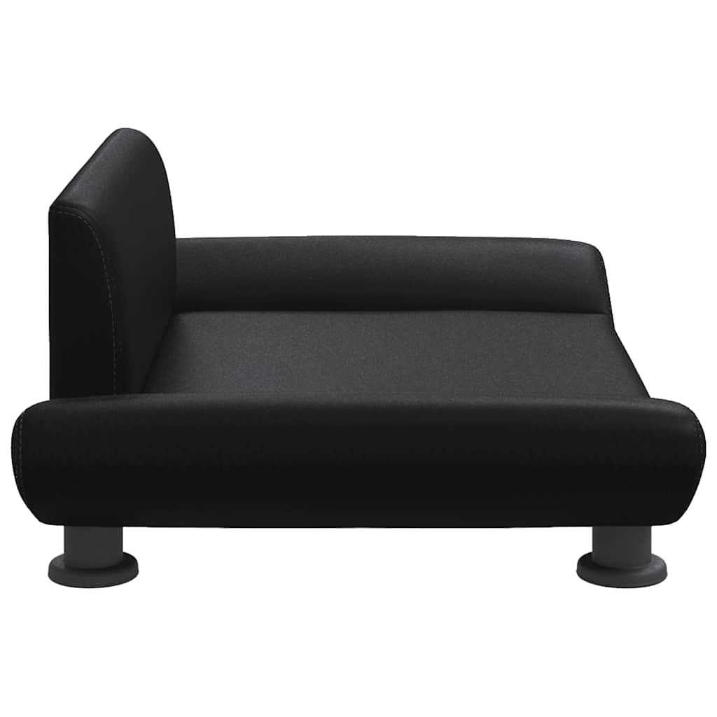 Cama para cães 70x45x28 cm couro artificial preto