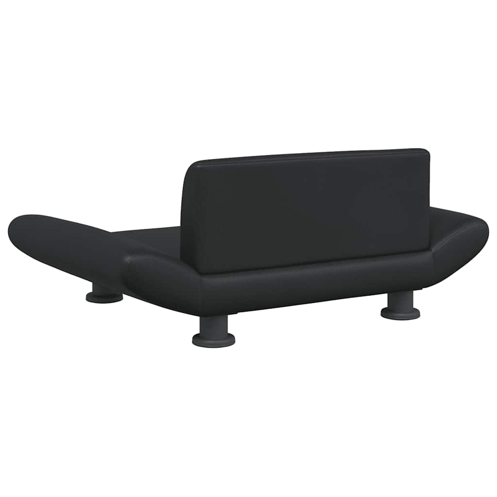 Cama para cães 70x45x28 cm couro artificial preto