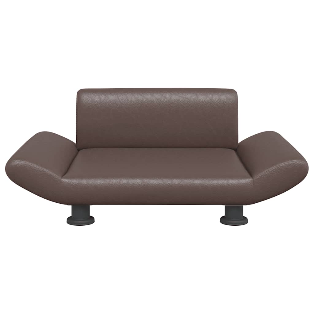 Cama para cães 70x45x28 cm couro artificial castanho