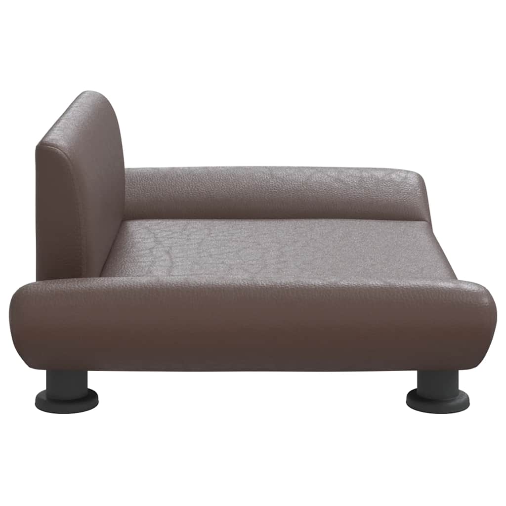 Cama para cães 70x45x28 cm couro artificial castanho