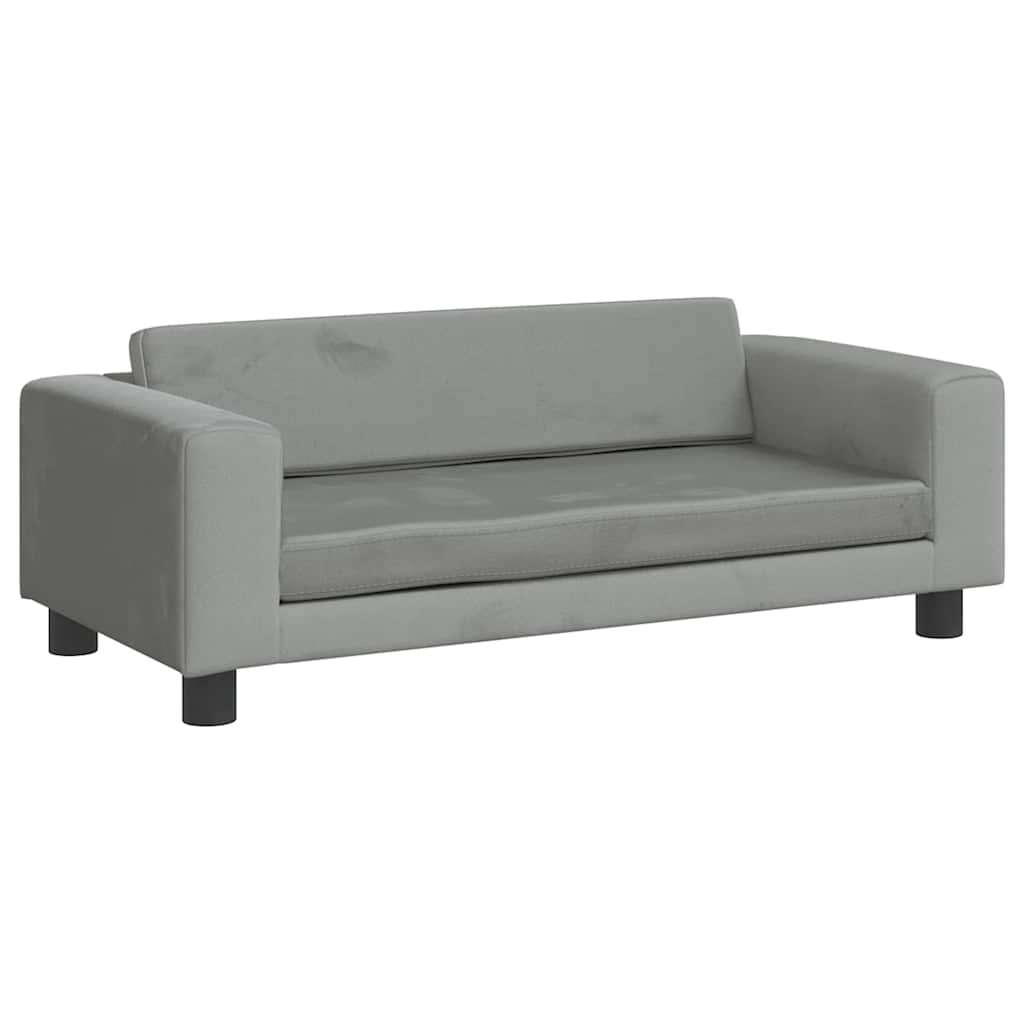 Cama para cães com extensão 100x50x30 cm veludo cinzento-claro
