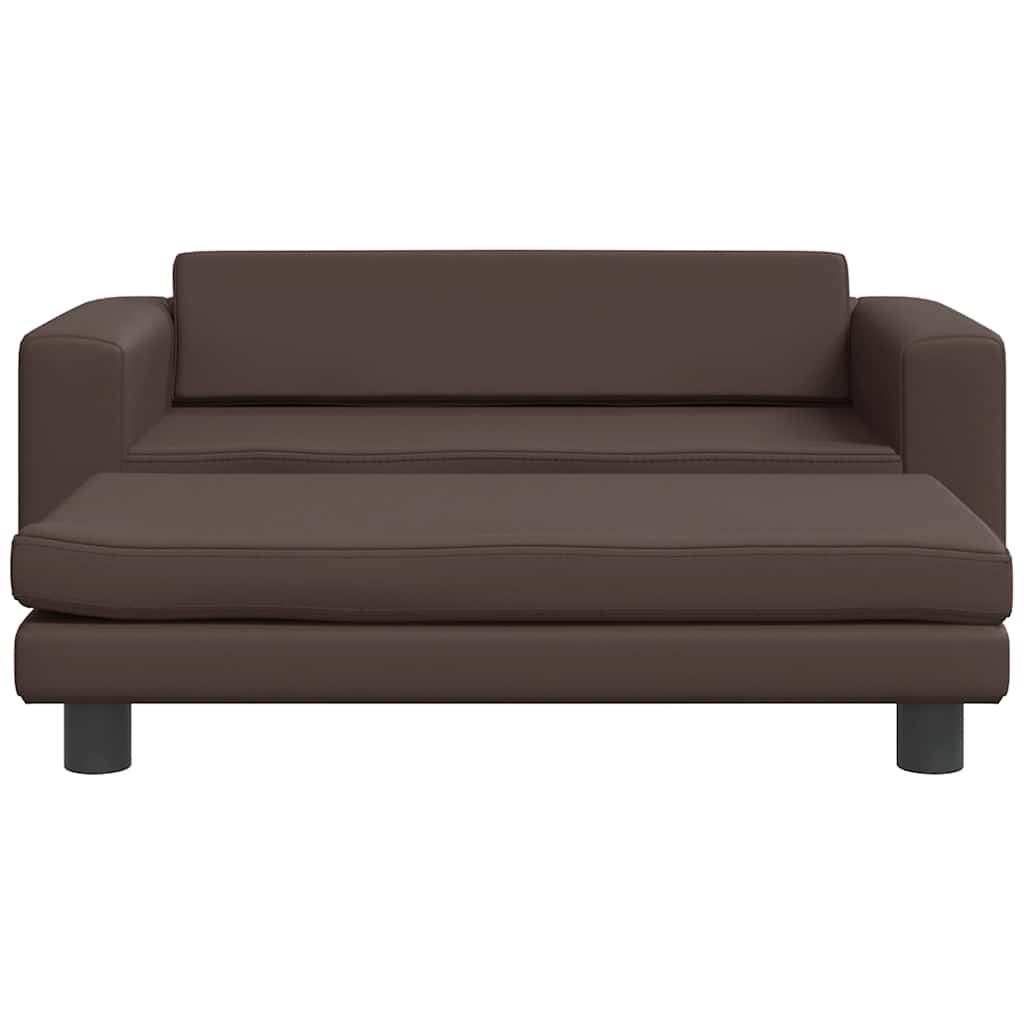 Cama para cães com extensão 100x50x30 cm couro artif. castanho